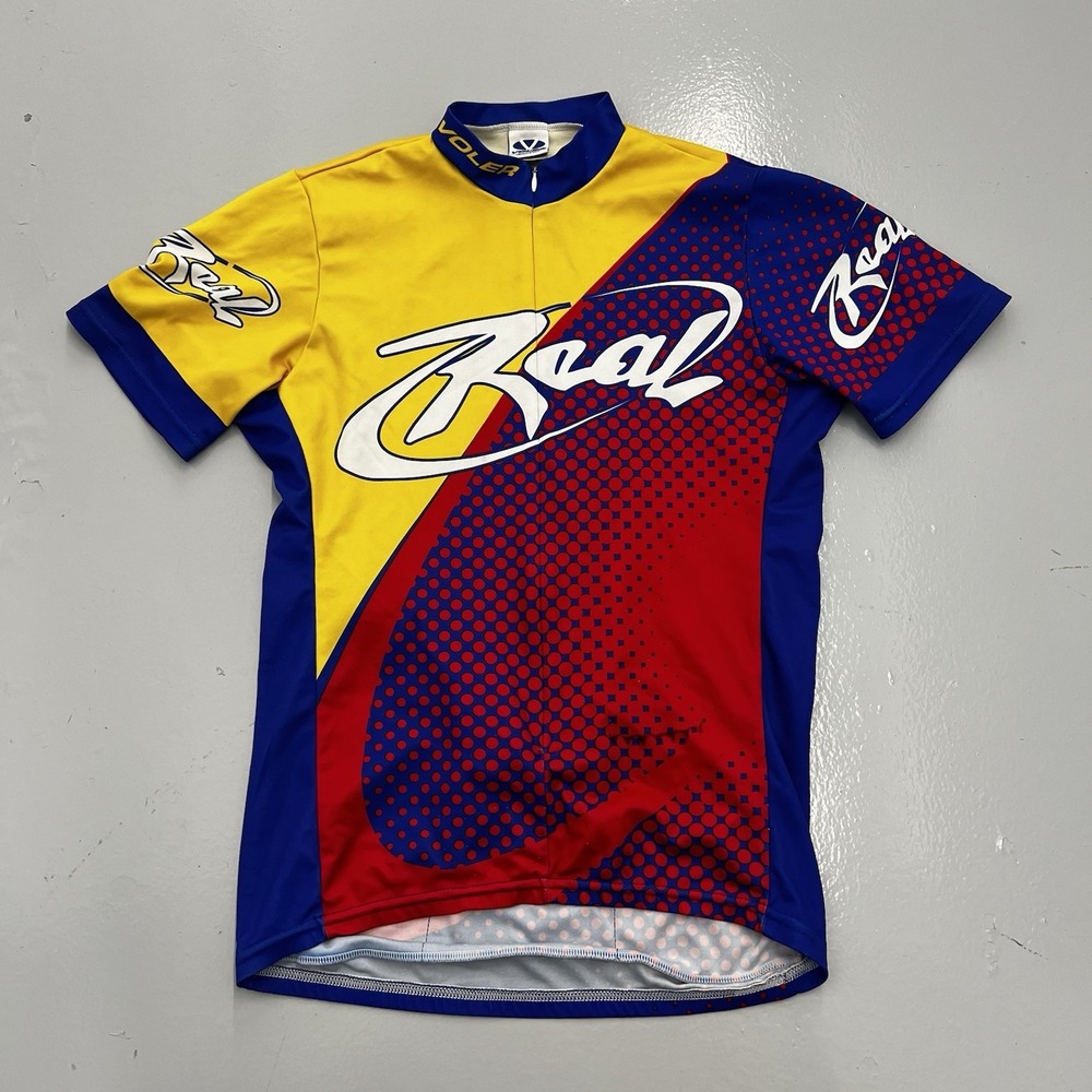 Vintage Voler Mens Size EUR Medium Cycling Jersey REAL Team Apparel Red Yellow